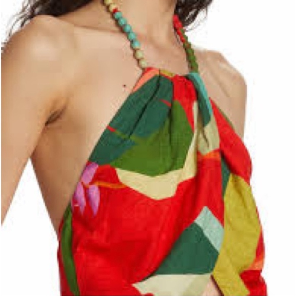 FARM Rio Heliconia Linen Halter Top - Picture 4 of 13